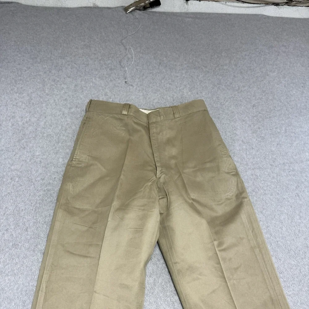 Vintage 60s US Military Officer Chino Pants Trousers Vietnam 32x30 Khaki Shade 1 - Picture 11 of 12